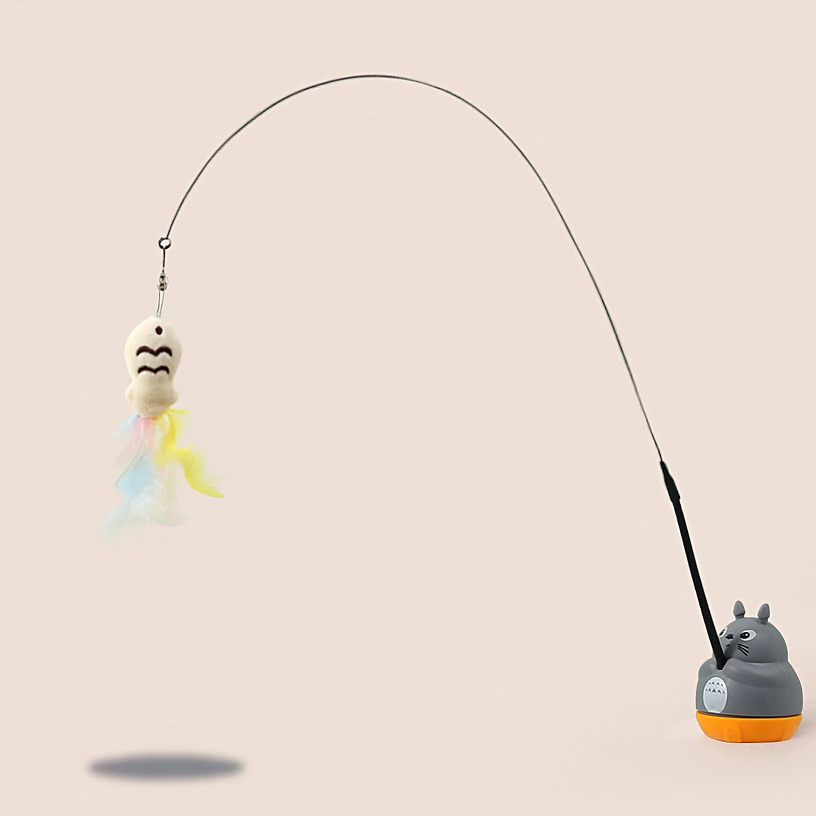 New Funny Cat Rotating Steel Stick and Feathers Toy